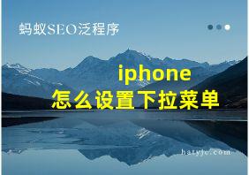 iphone 怎么设置下拉菜单