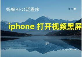 iphone 打开视频黑屏