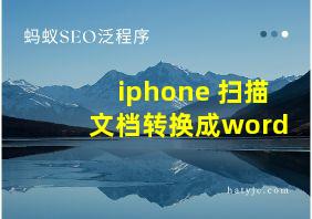 iphone 扫描文档转换成word