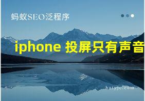 iphone 投屏只有声音