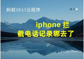 iphone 拦截电话记录哪去了