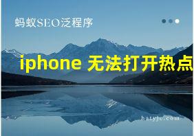 iphone 无法打开热点