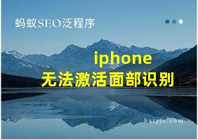 iphone 无法激活面部识别