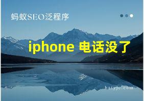 iphone 电话没了