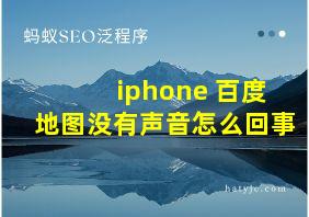 iphone 百度地图没有声音怎么回事