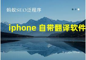 iphone 自带翻译软件