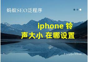 iphone 铃声大小 在哪设置