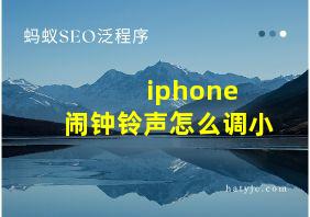 iphone 闹钟铃声怎么调小