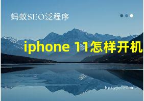 iphone 11怎样开机