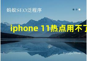 iphone 11热点用不了