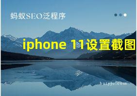 iphone 11设置截图