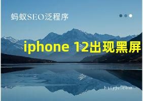 iphone 12出现黑屏