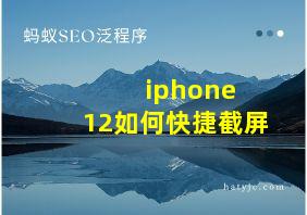 iphone 12如何快捷截屏