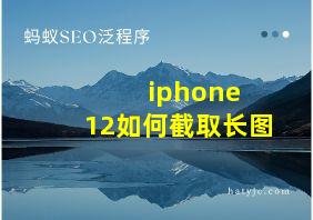 iphone 12如何截取长图