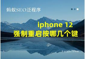 iphone 12强制重启按哪几个键