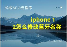 iphone 12怎么修改蓝牙名称