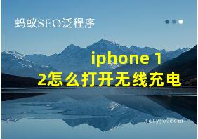 iphone 12怎么打开无线充电