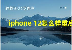 iphone 12怎么样重启