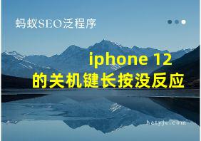 iphone 12的关机键长按没反应