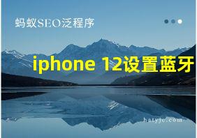 iphone 12设置蓝牙