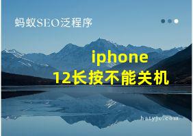 iphone 12长按不能关机