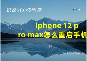 iphone 12 pro max怎么重启手机