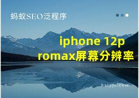 iphone 12promax屏幕分辨率