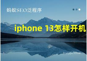 iphone 13怎样开机