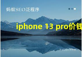 iphone 13 pro价钱