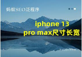 iphone 13 pro max尺寸长宽