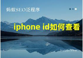 iphone id如何查看