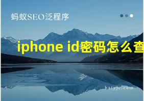 iphone id密码怎么查