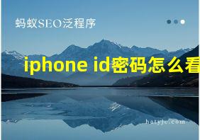 iphone id密码怎么看