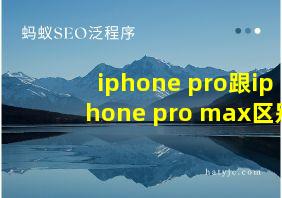 iphone pro跟iphone pro max区别