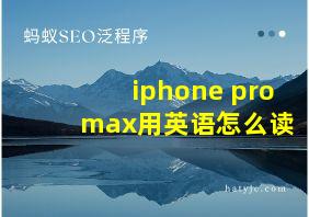 iphone pro max用英语怎么读