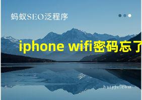 iphone wifi密码忘了