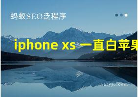 iphone xs 一直白苹果