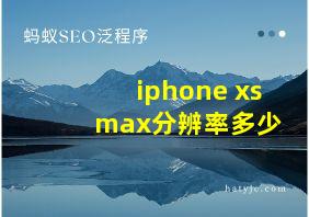 iphone xs max分辨率多少