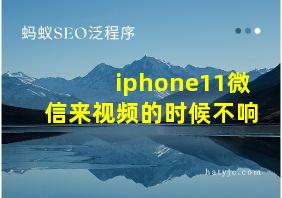 iphone11微信来视频的时候不响