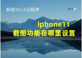 iphone11截图功能在哪里设置