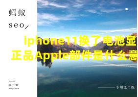 iphone11换了电池显示正品Apple部件是什么意思