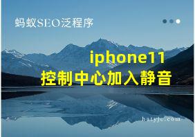 iphone11控制中心加入静音