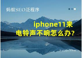 iphone11来电铃声不响怎么办?