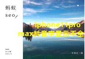 iphone11pro max抖音字显示不全