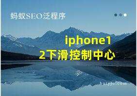 iphone12下滑控制中心