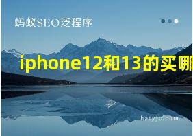 iphone12和13的买哪个