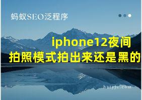 iphone12夜间拍照模式拍出来还是黑的