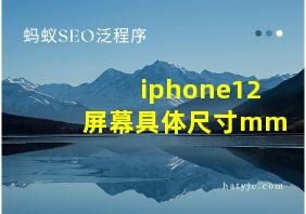 iphone12屏幕具体尺寸mm