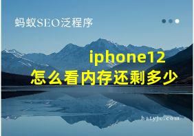 iphone12怎么看内存还剩多少