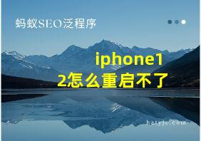 iphone12怎么重启不了